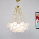 Modern Gold Glass Bubble Chandelier – Sphere Cluster