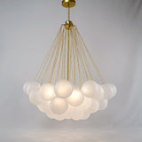 Modern Gold Glass Bubble Chandelier – Sphere Cluster