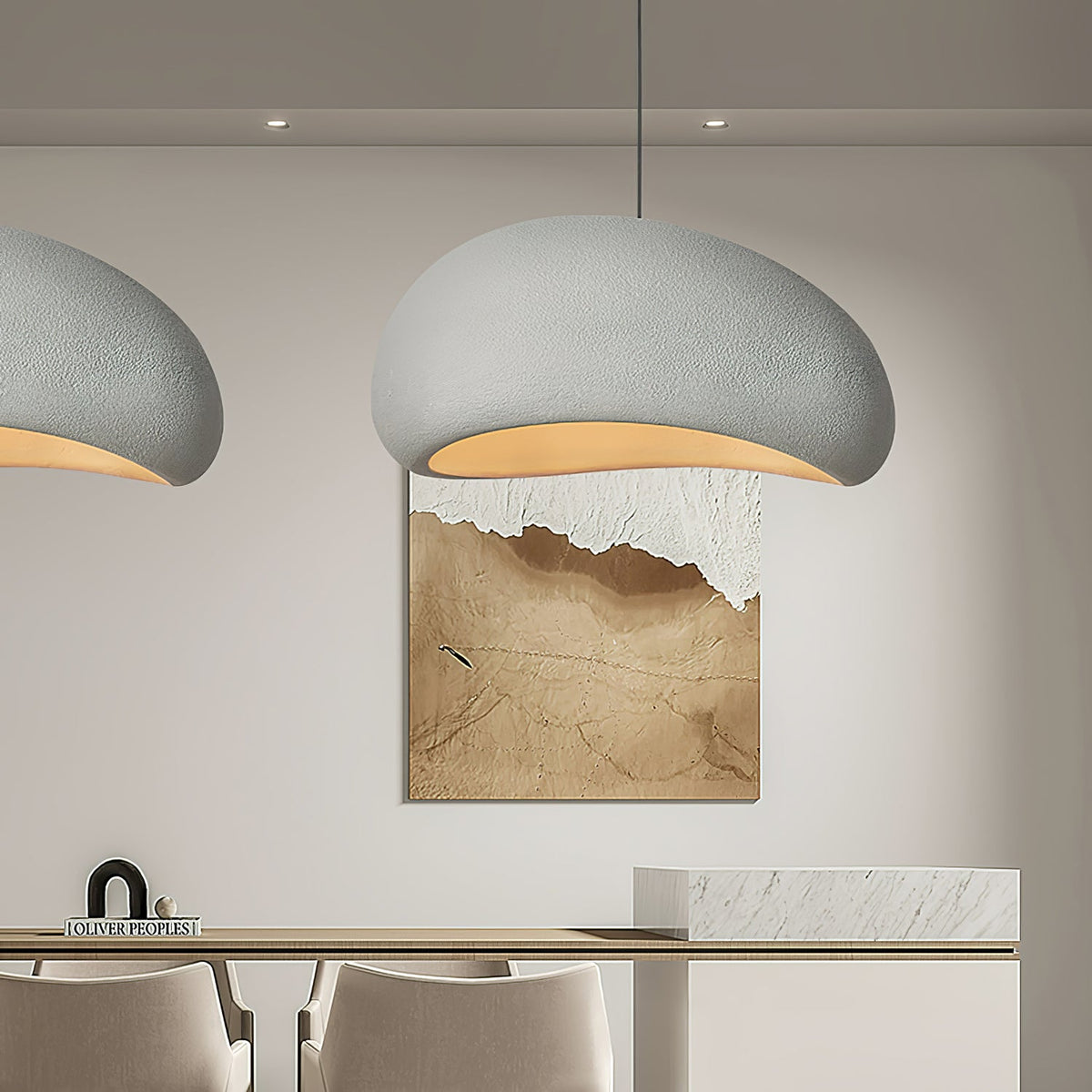 Organic White Cloud Pendant Light – Sphere Shade