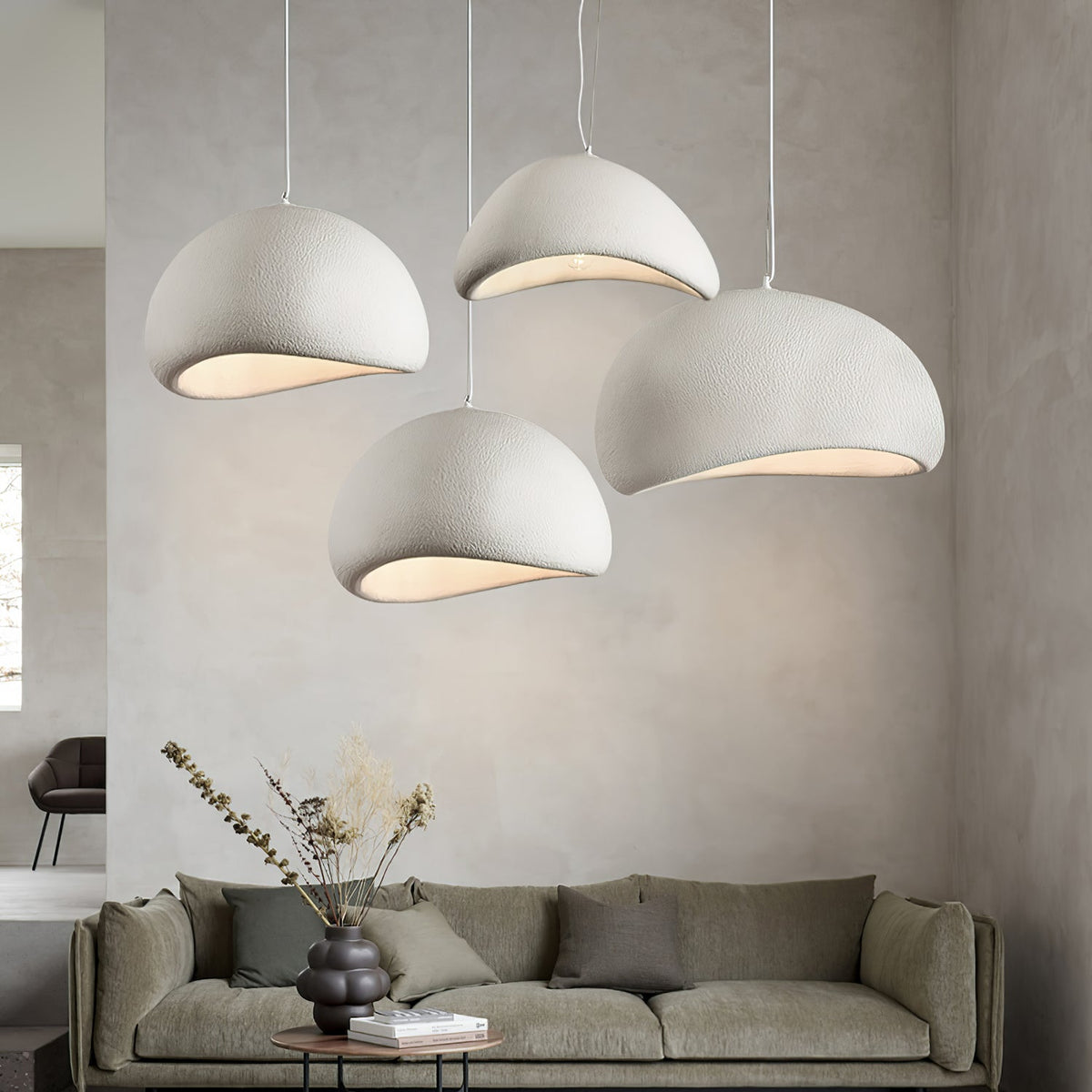 Organic White Cloud Pendant Light – Sphere Shade