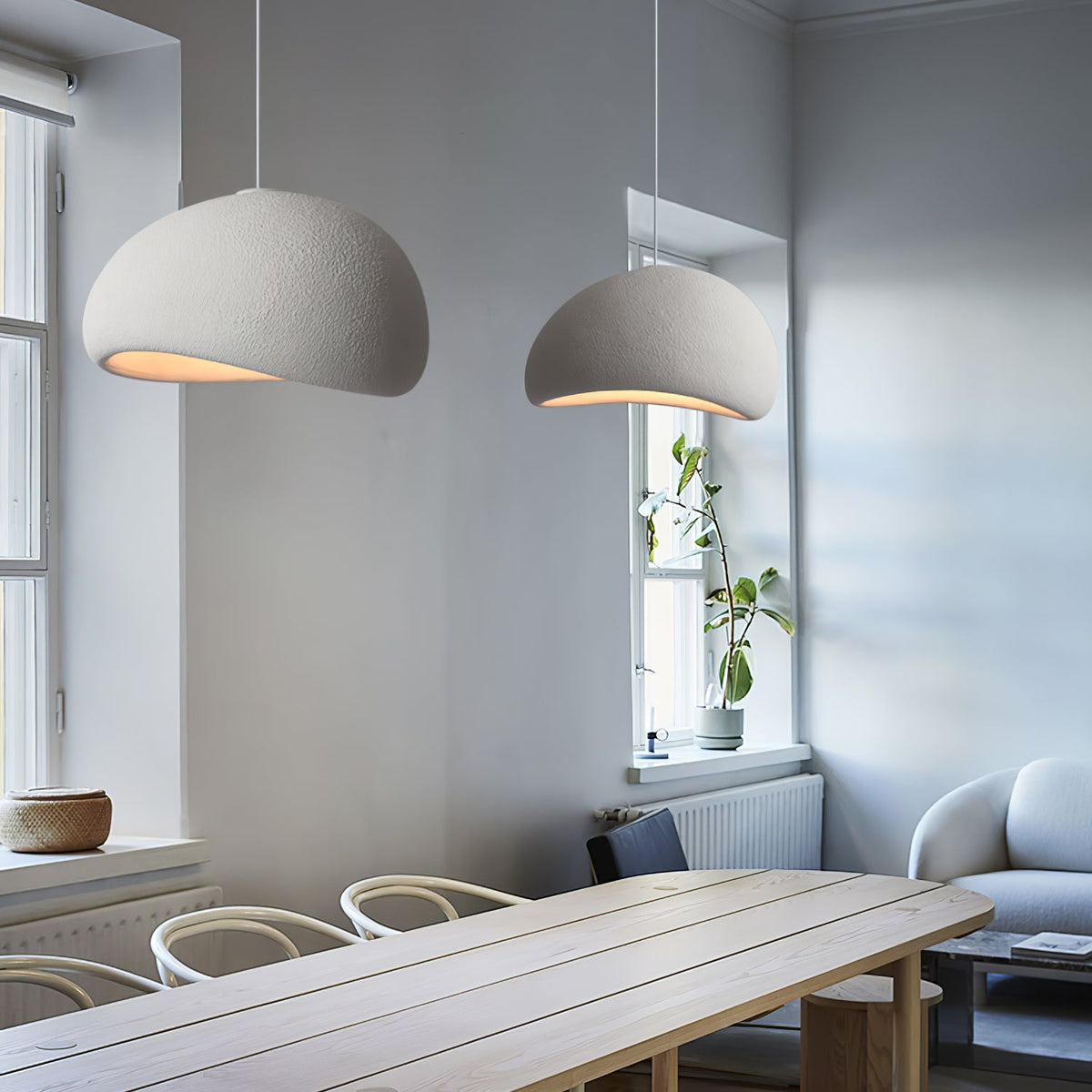 Organic White Cloud Pendant Light – Sphere Shade
