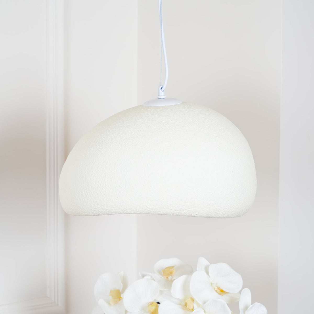 Organic White Cloud Pendant Light – Sphere Shade