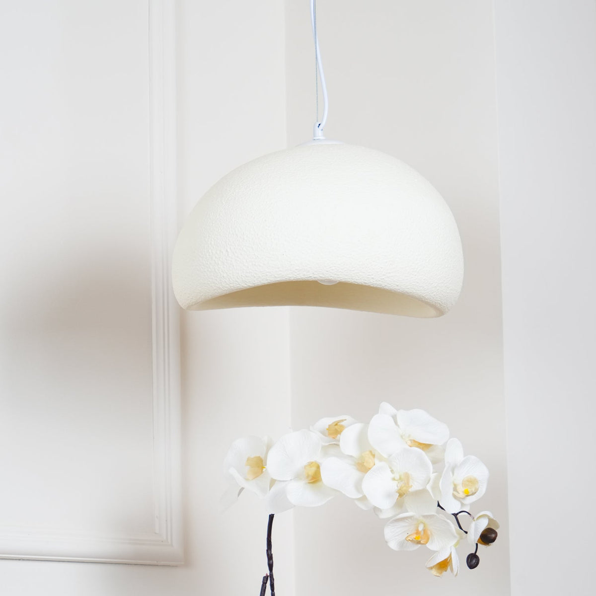 Organic White Cloud Pendant Light – Sphere Shade