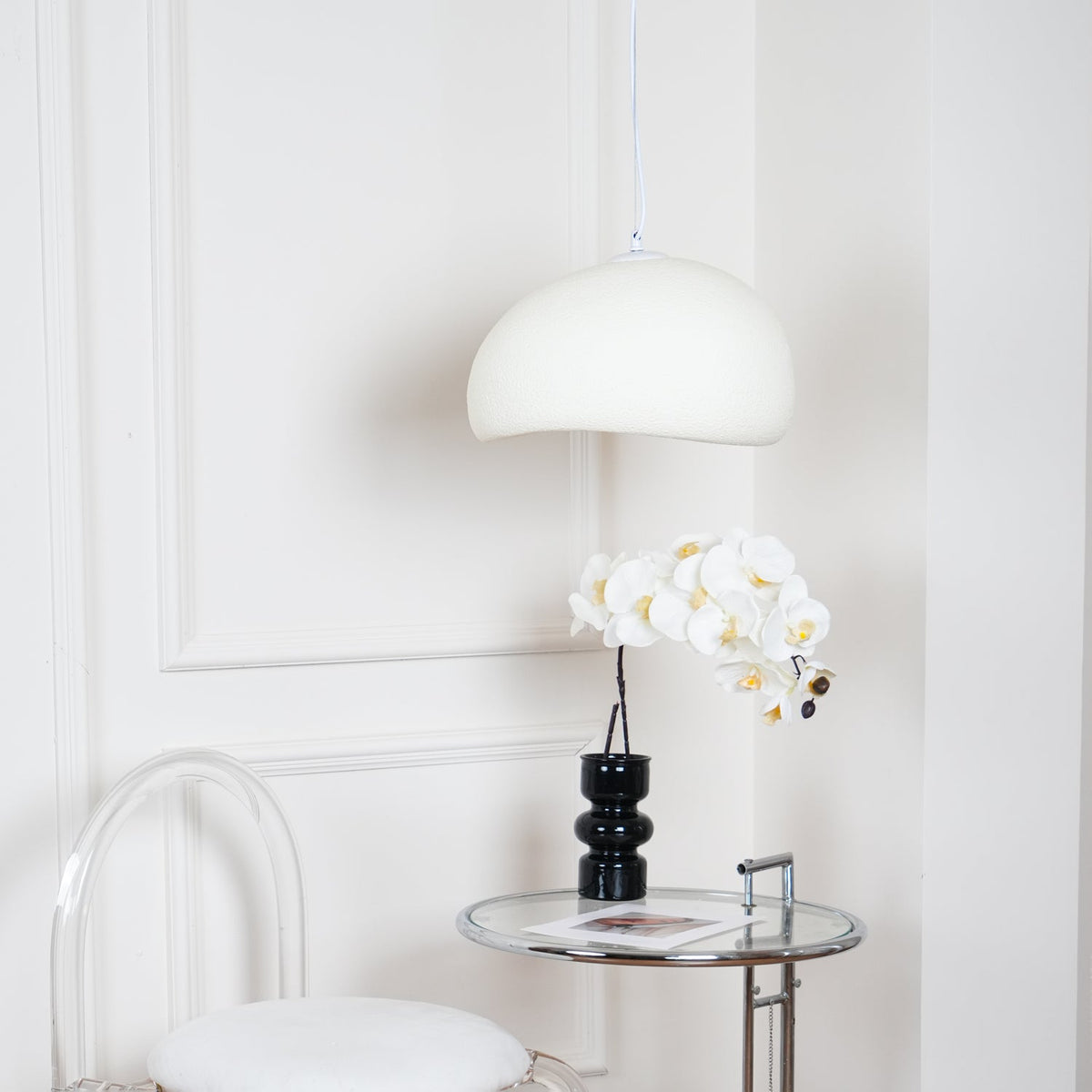 Organic White Cloud Pendant Light – Sphere Shade