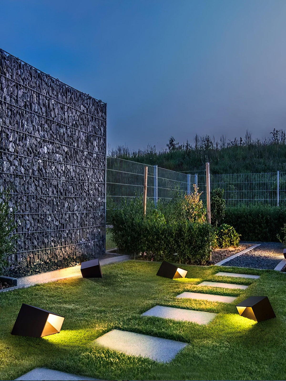 Modern Black Cube Light – Low Garden Light for Patio
