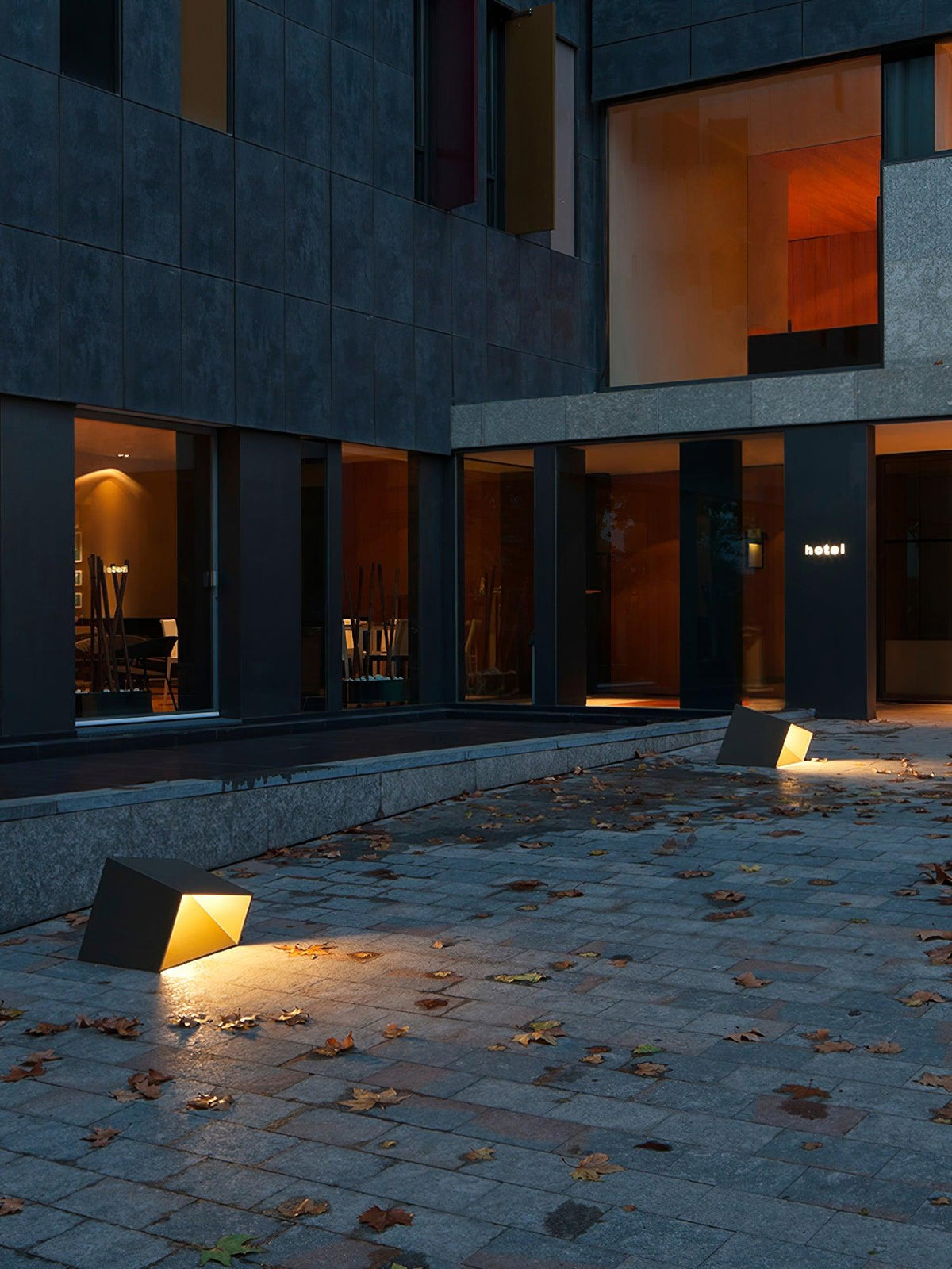 Modern Black Cube Light – Low Garden Light for Patio