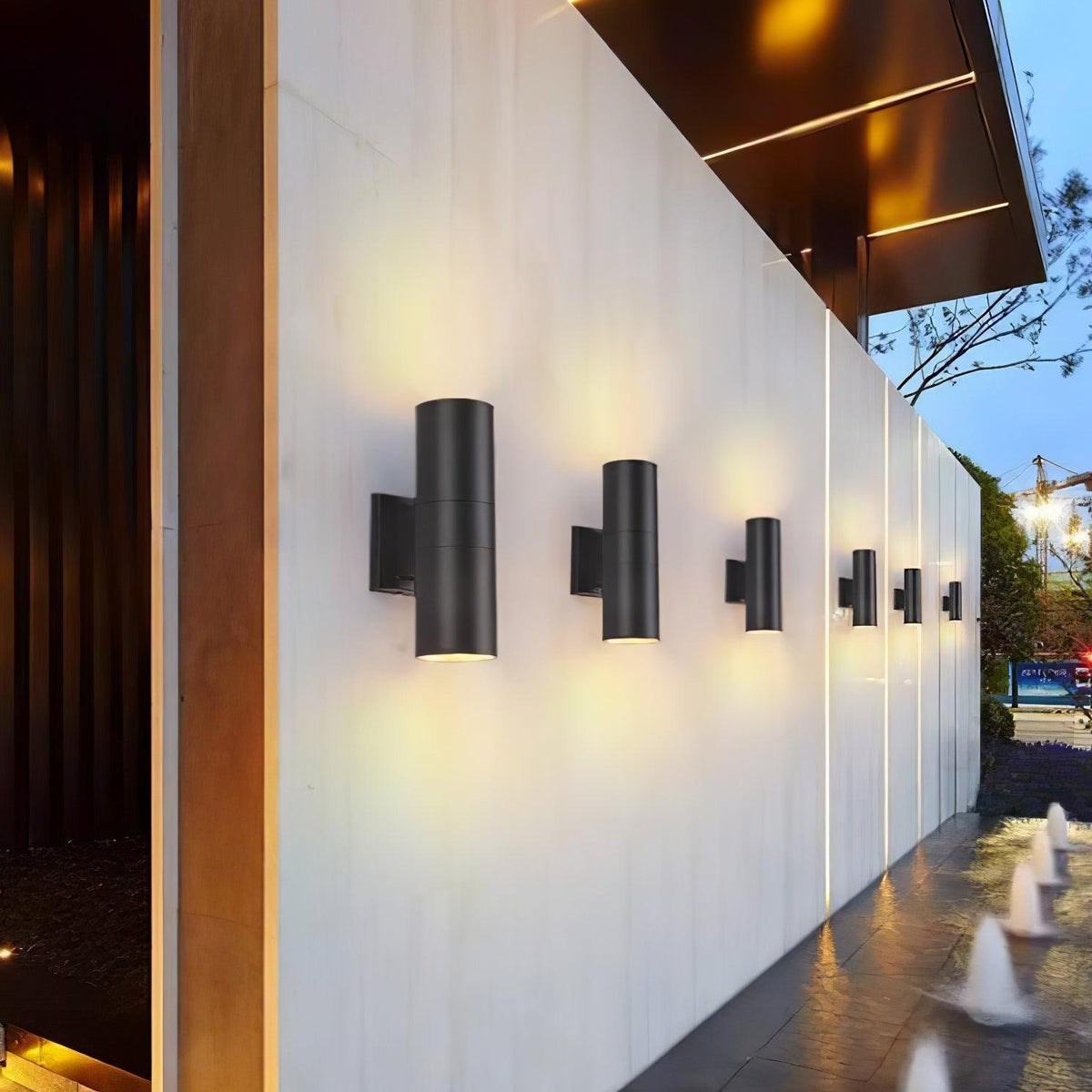 Modern Black Cylinder Wall Light – Outdoor Sconce for Porch