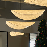 Modern Black Silk Pendant Light – Oval Cloud LED