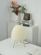 Japandi White Paper Table Lamp – Lantern Shade