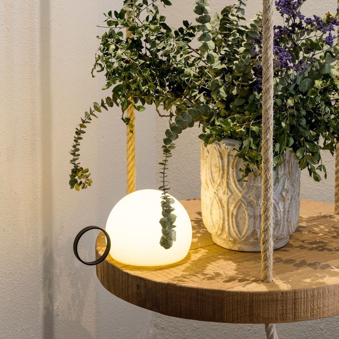 Modern Black Dome Table Lamp – Cordless Lamp for Patio