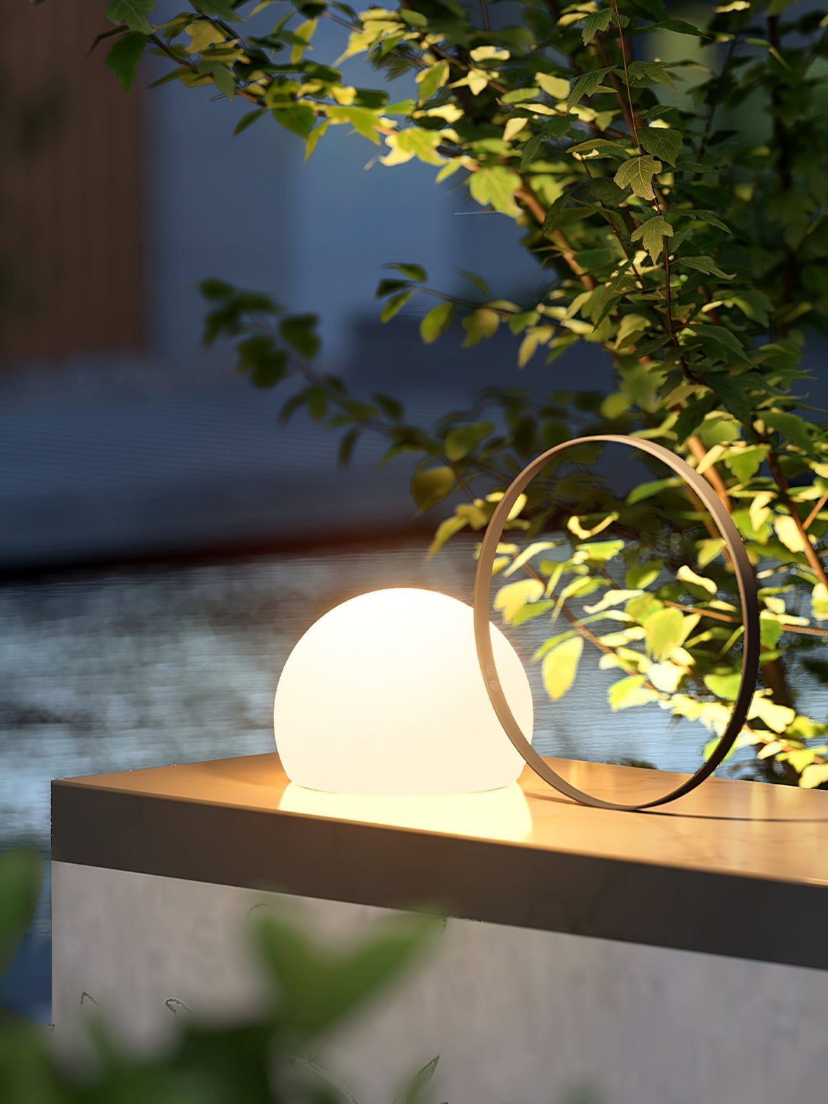 Modern Black Dome Table Lamp – Cordless Lamp for Patio