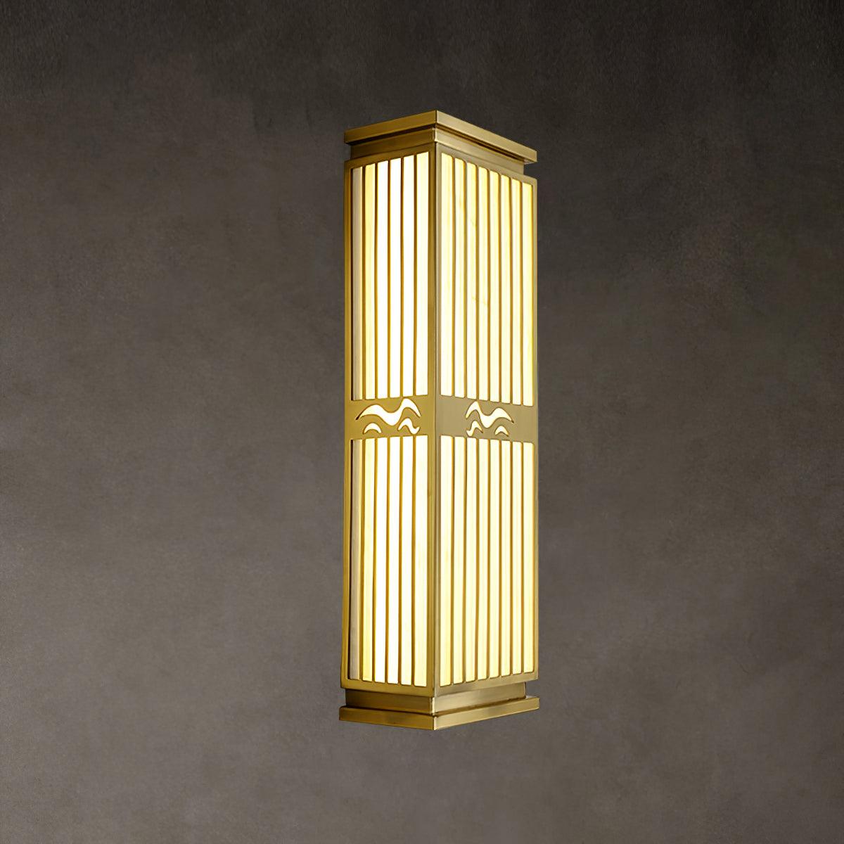 Modern Gold Outdoor Wall Light – Tall Sconce for Porch