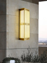 Modern Gold Outdoor Wall Light – Tall Sconce for Porch