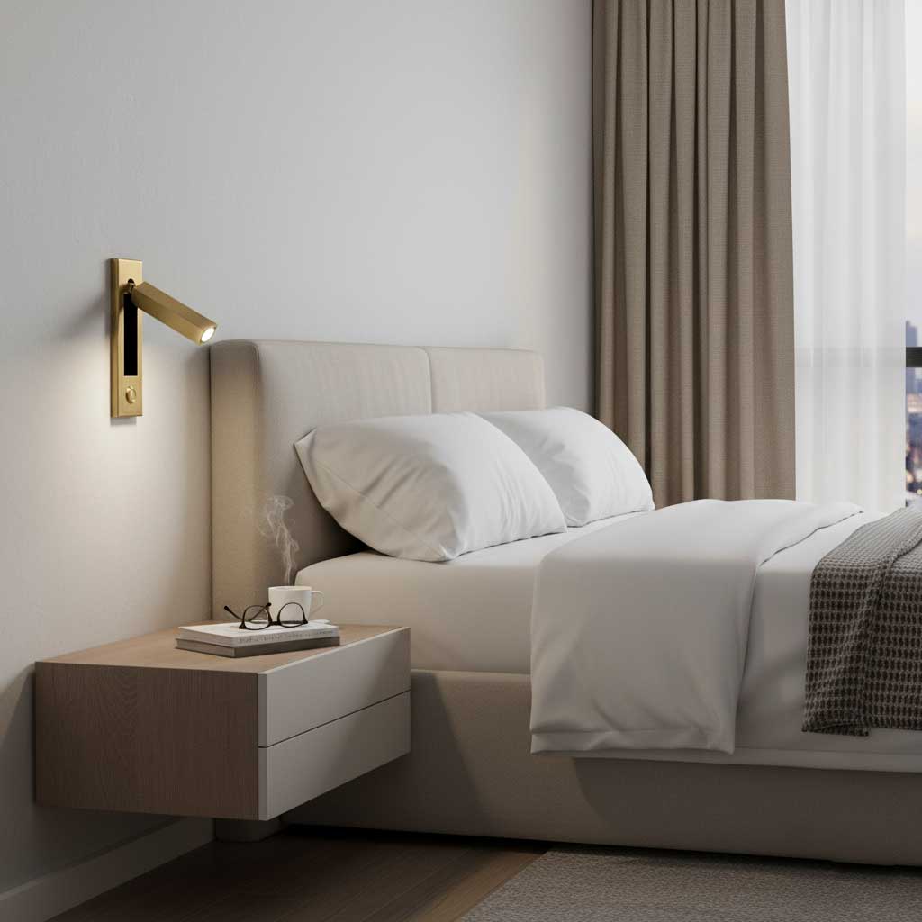 Minimalist Metal Recessed Sconce – Folding Bedside