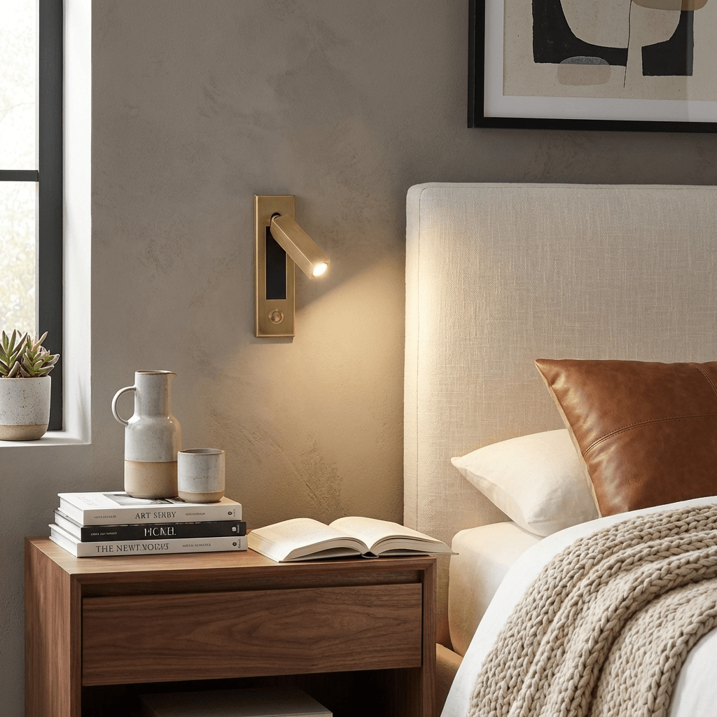 Minimalist Metal Recessed Sconce – Folding Bedside