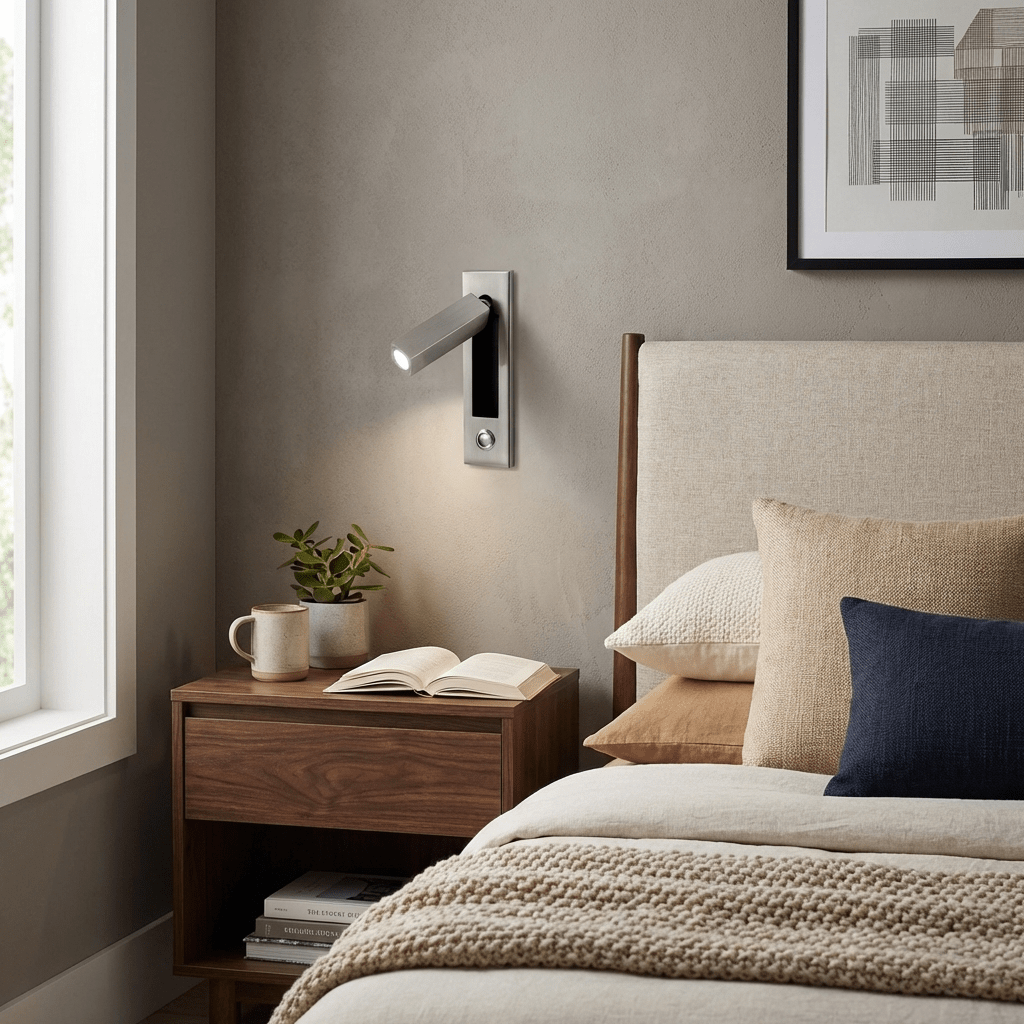 Minimalist Metal Recessed Sconce – Folding Bedside
