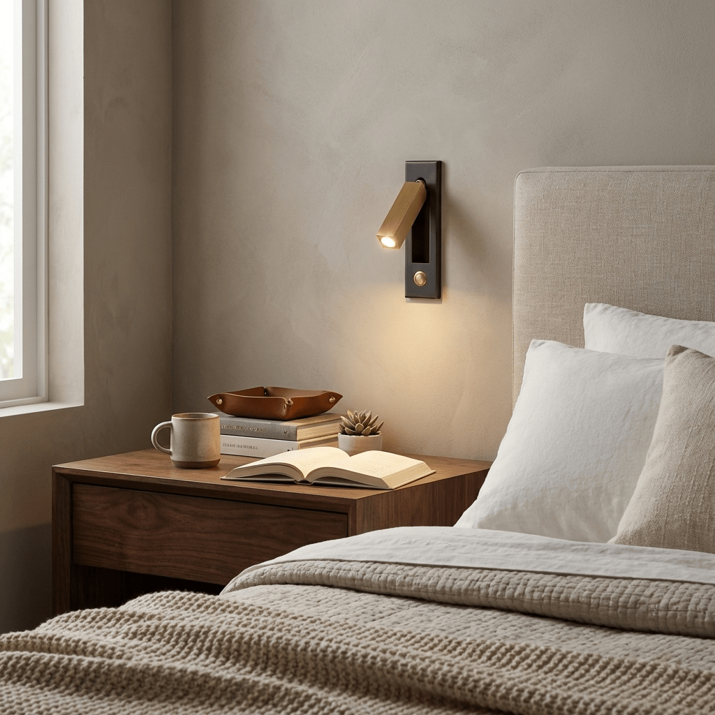 Minimalist Metal Recessed Sconce – Folding Bedside