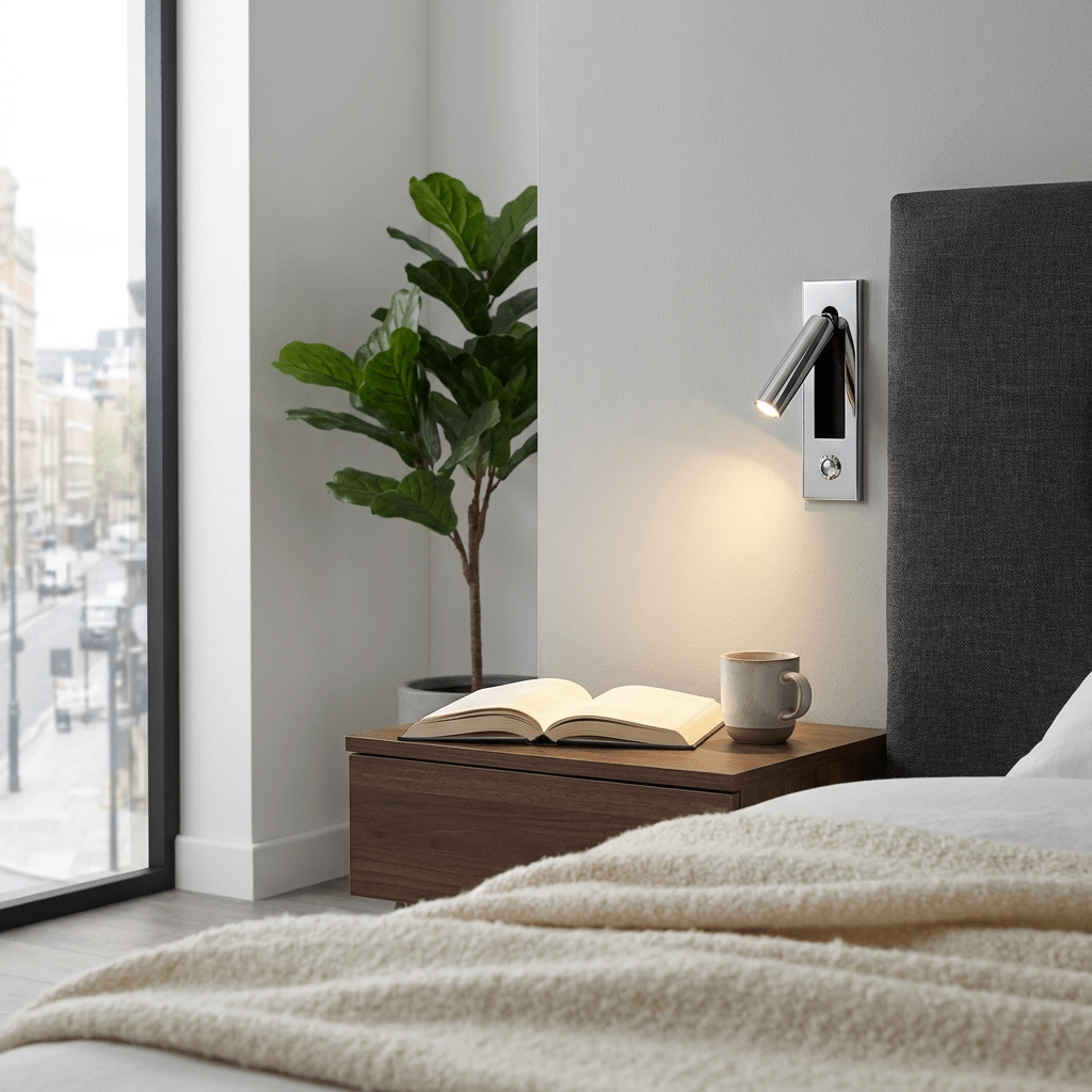 Minimalist Metal Recessed Sconce – Folding Bedside