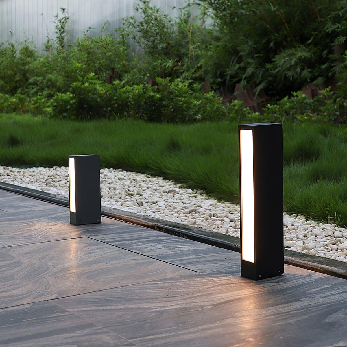 Modern Black Path Light – Slim Bollard Light for Walkway