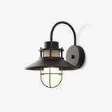 Industrial Black Wall Light – Glass Sconce for Porch