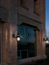Industrial Black Wall Light – Glass Sconce for Porch