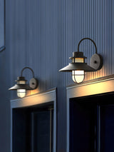 Industrial Black Wall Light – Glass Sconce for Porch