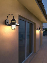 Industrial Black Wall Light – Glass Sconce for Porch