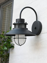 Industrial Black Wall Light – Glass Sconce for Porch