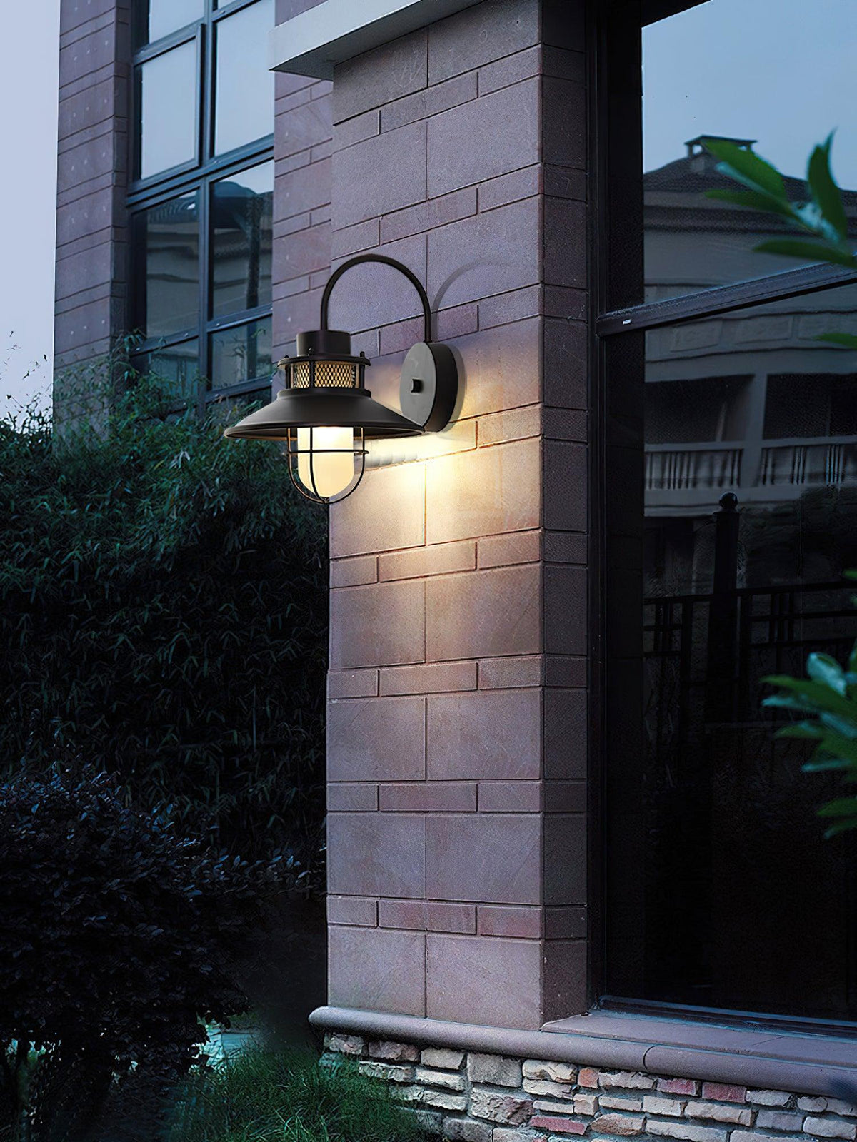 Industrial Black Wall Light – Glass Sconce for Porch