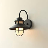 Industrial Black Wall Light – Glass Sconce for Porch