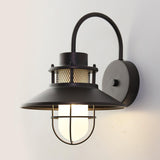 Industrial Black Wall Light – Glass Sconce for Porch