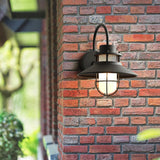 Industrial Black Wall Light – Glass Sconce for Porch