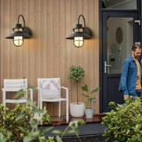 Industrial Black Wall Light – Glass Sconce for Porch