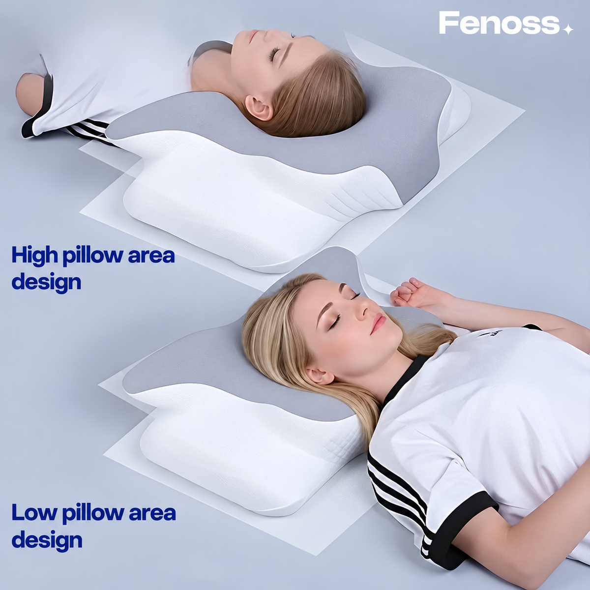 Fenoss® Elevated & Enhanced Thickness Contour Pillow 2.0