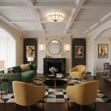 Art Deco Brass Glass Ceiling Light – Petal Bloom