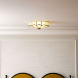Art Deco Brass Glass Ceiling Light – Petal Bloom