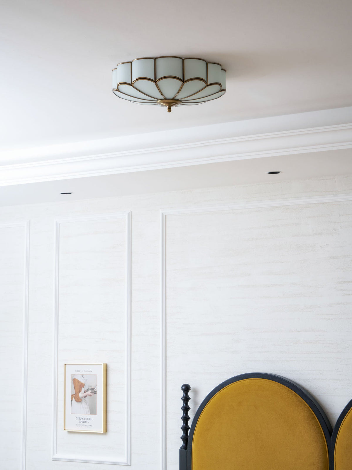 Art Deco Brass Glass Ceiling Light – Petal Bloom