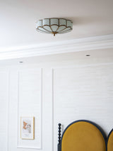 Art Deco Brass Glass Ceiling Light – Petal Bloom