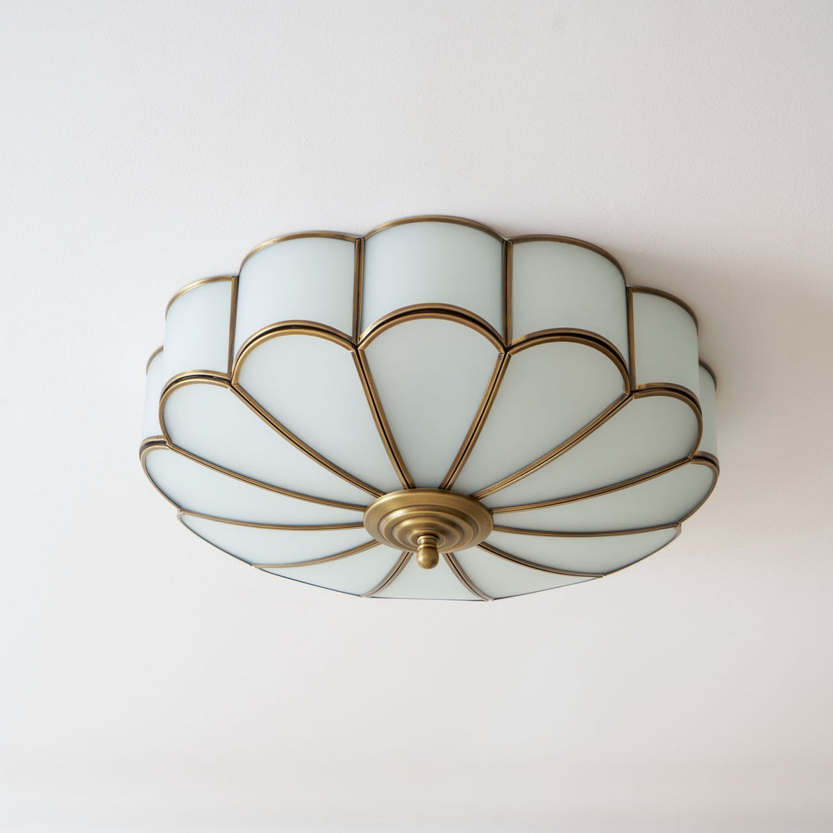 Art Deco Brass Glass Ceiling Light – Petal Bloom
