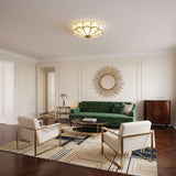 Art Deco Brass Glass Ceiling Light – Petal Bloom