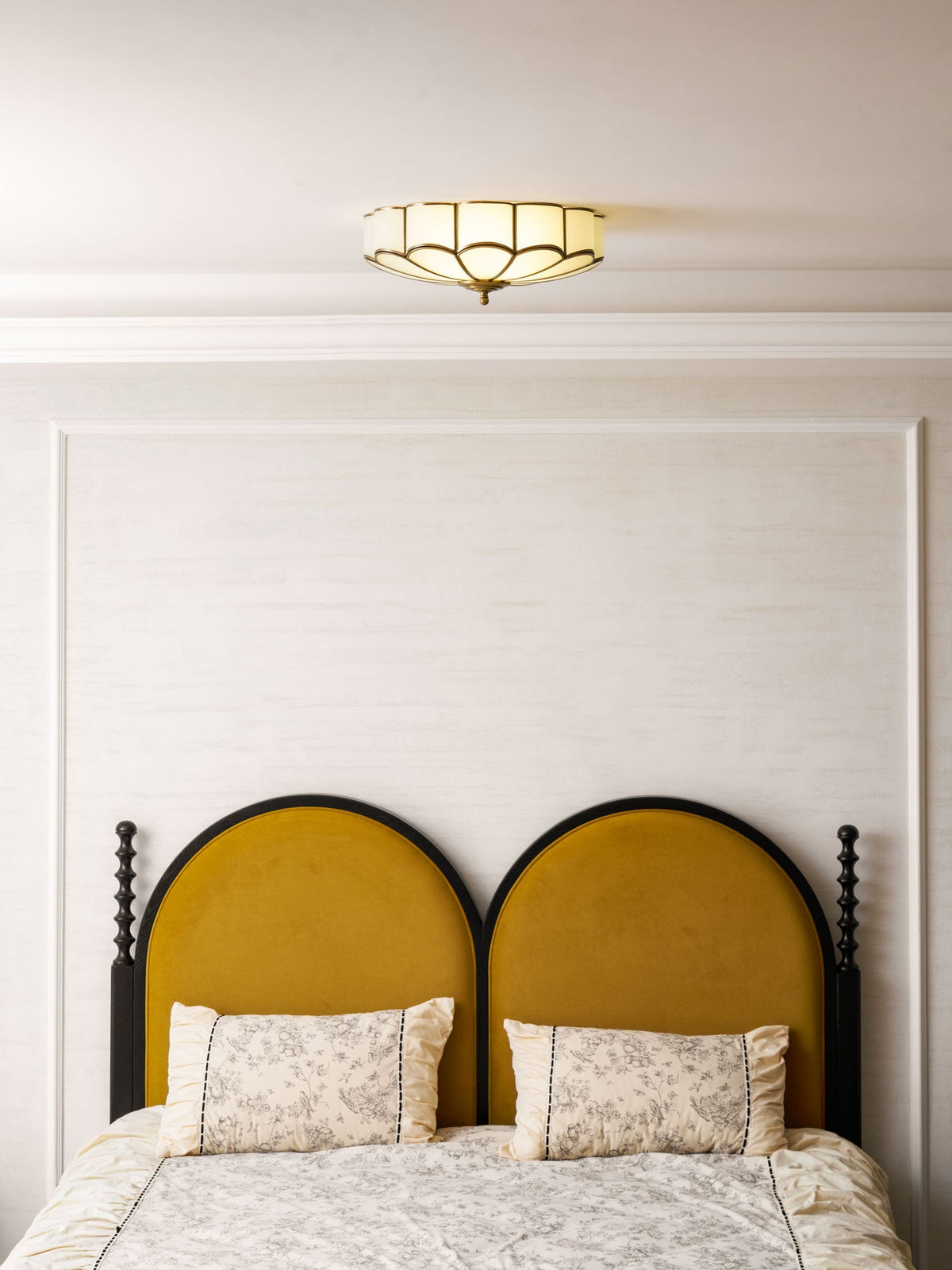 Art Deco Brass Glass Ceiling Light – Petal Bloom