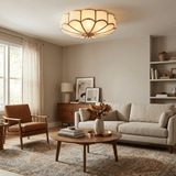 Art Deco Brass Glass Ceiling Light – Petal Bloom