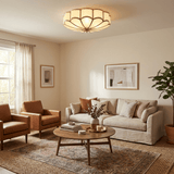 Art Deco Brass Glass Ceiling Light – Petal Bloom
