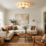 Art Deco Brass Glass Ceiling Light – Petal Bloom