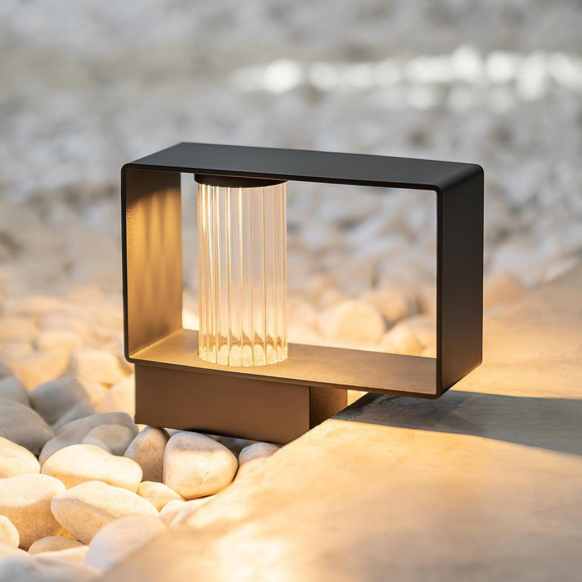 Modern Black Frame Path Light – Post Light for Walkway