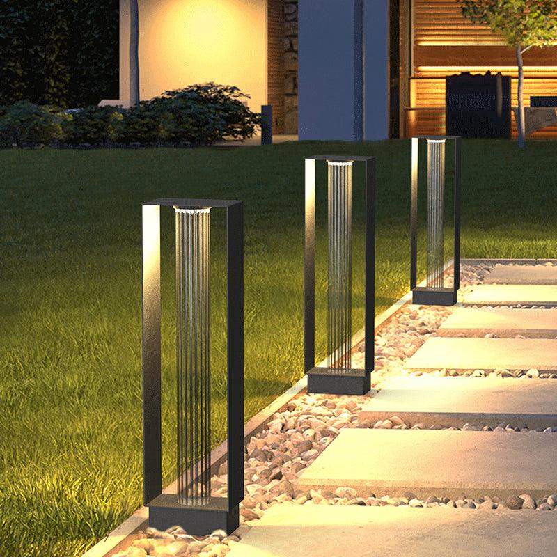Modern Black Frame Path Light – Post Light for Walkway