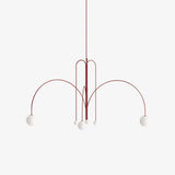 Modern Glass Chandelier – Six-Head Curved Arm