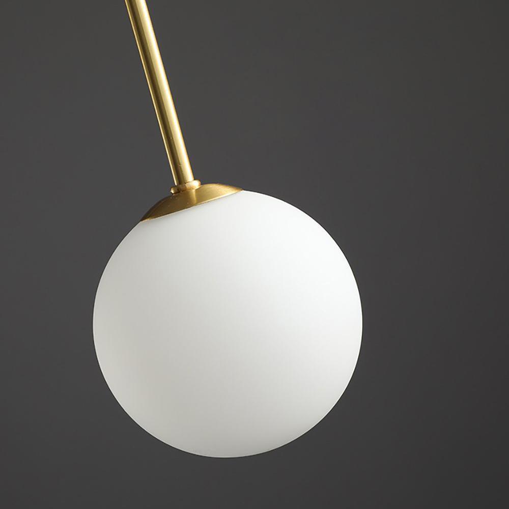 Modern Glass Chandelier – Six-Head Curved Arm