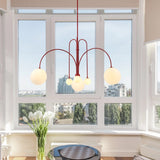 Modern Glass Chandelier – Six-Head Curved Arm