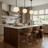 Modern Glass Chandelier – Six-Head Curved Arm